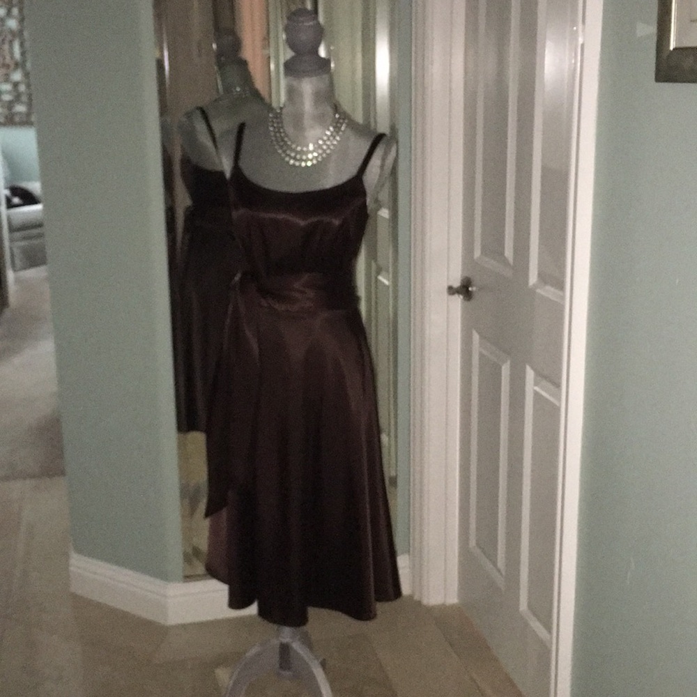 Chocolate Satin Evening Dress Robin Jordan